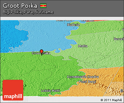 Political Panoramic Map of Groot Poika