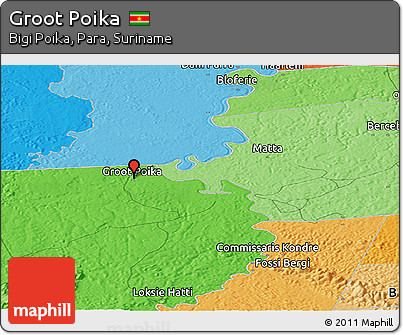 Political Panoramic Map of Groot Poika