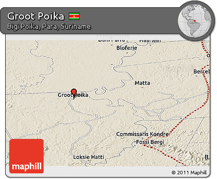 Shaded Relief Panoramic Map of Groot Poika