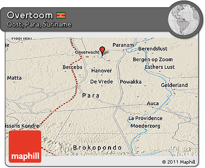 Shaded Relief Panoramic Map of Overtoom