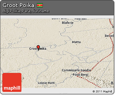 Shaded Relief Panoramic Map of Groot Poika