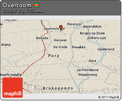 Shaded Relief Panoramic Map of Overtoom