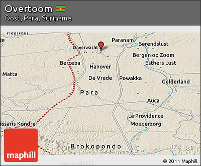 Shaded Relief Panoramic Map of Overtoom