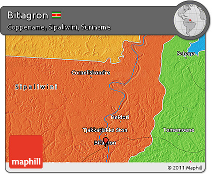 Political 3D Map of Bitagron