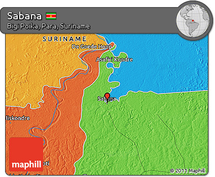 Political 3D Map of Sabana