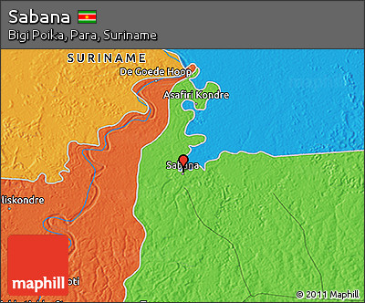 Political 3D Map of Sabana