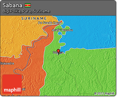 Political 3D Map of Sabana