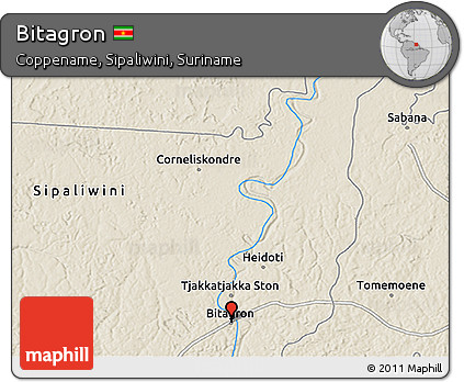 Shaded Relief 3D Map of Bitagron
