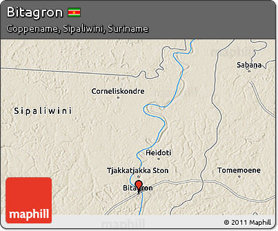 Shaded Relief 3D Map of Bitagron