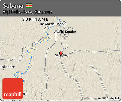 Shaded Relief 3D Map of Sabana