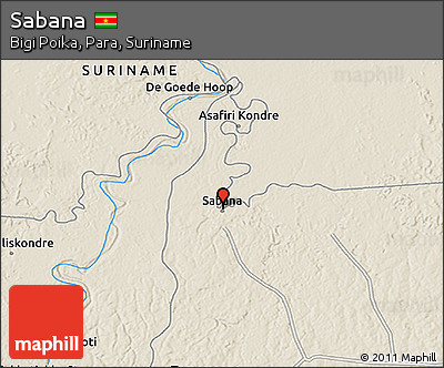 Shaded Relief 3D Map of Sabana