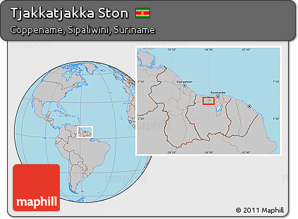Gray Location Map of Tjakkatjakka Ston