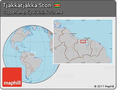 Gray Location Map of Tjakkatjakka Ston