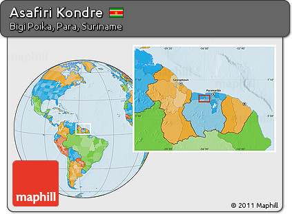Political Location Map of Asafiri Kondre