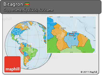 Political Location Map of Bitagron