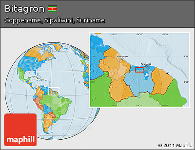 Political Location Map of Bitagron