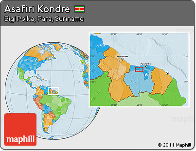 Political Location Map of Asafiri Kondre