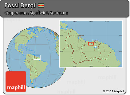 Savanna Style Location Map of Fossi Bergi
