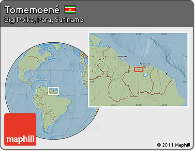 Savanna Style Location Map of Tomemoené, hill shading