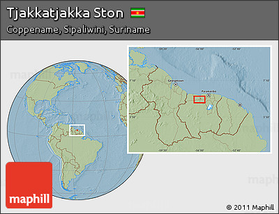Savanna Style Location Map of Tjakkatjakka Ston, hill shading