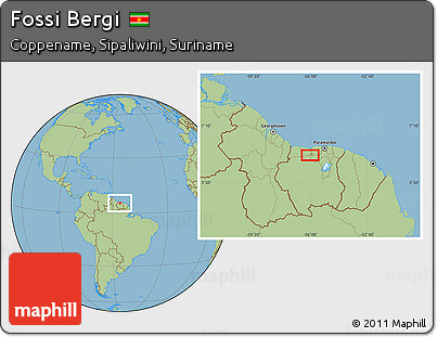 Savanna Style Location Map of Fossi Bergi