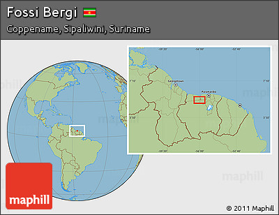 Savanna Style Location Map of Fossi Bergi