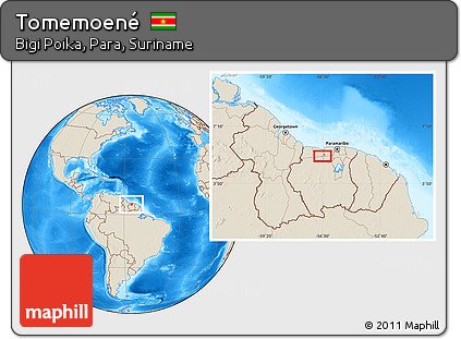 Shaded Relief Location Map of Tomemoené