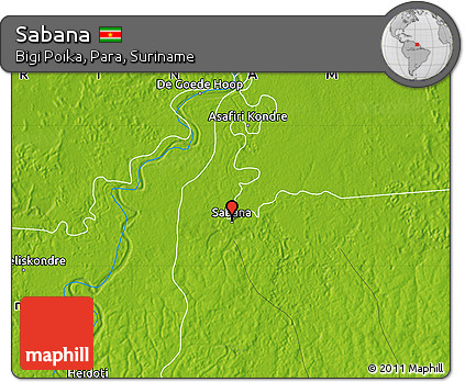 Physical Map of Sabana