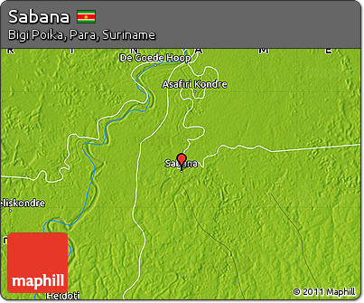 Physical Map of Sabana