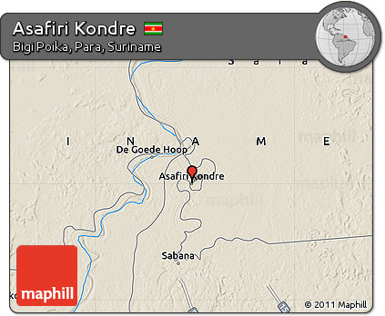 Shaded Relief Map of Asafiri Kondre