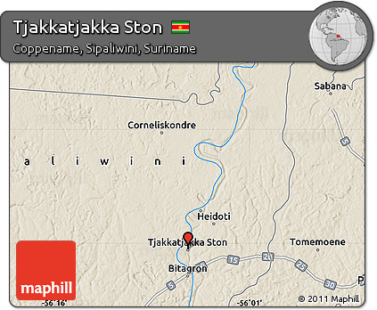 Shaded Relief Map of Tjakkatjakka Ston