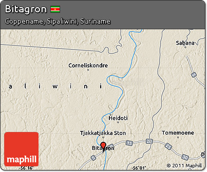 Shaded Relief Map of Bitagron