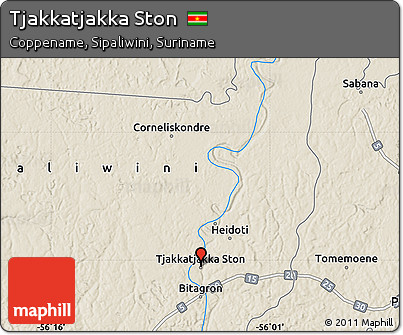 Shaded Relief Map of Tjakkatjakka Ston