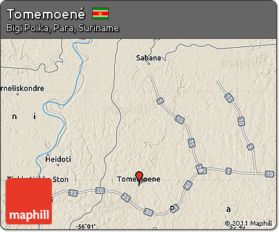 Shaded Relief Map of Tomemoené