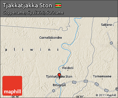 Shaded Relief Map of Tjakkatjakka Ston