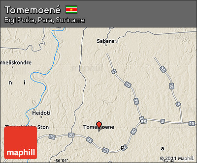 Shaded Relief Map of Tomemoené