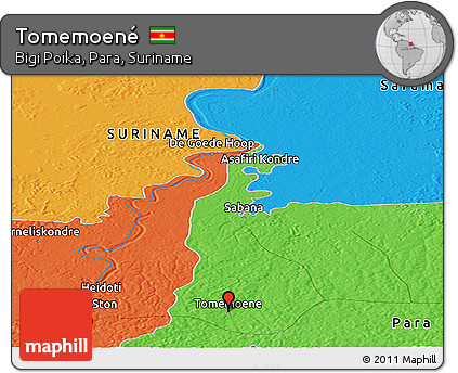 Political Panoramic Map of Tomemoené