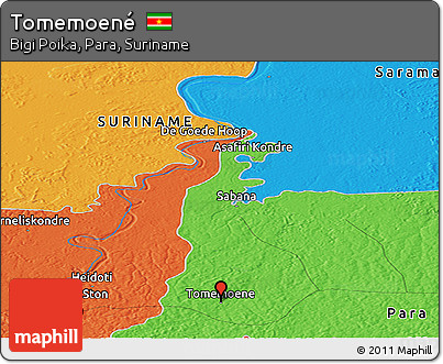Political Panoramic Map of Tomemoené
