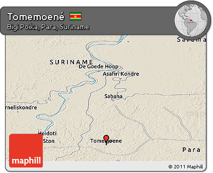 Shaded Relief Panoramic Map of Tomemoené