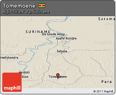 Shaded Relief Panoramic Map of Tomemoené