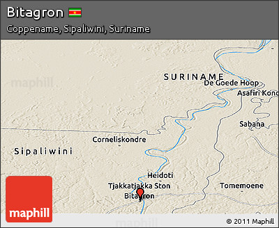 Shaded Relief Panoramic Map of Bitagron
