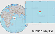 Gray Location Map of the area around 5° 25' 24" N, 57° 1' 29" E