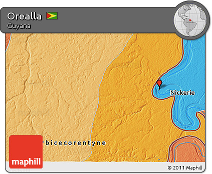 Political 3D Map of Orealla