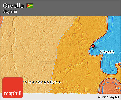 Political 3D Map of Orealla