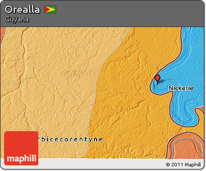 Political 3D Map of Orealla