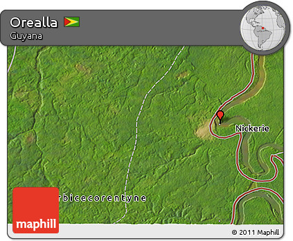 Satellite 3D Map of Orealla