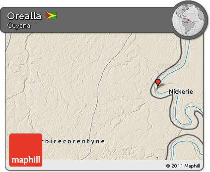 Shaded Relief 3D Map of Orealla