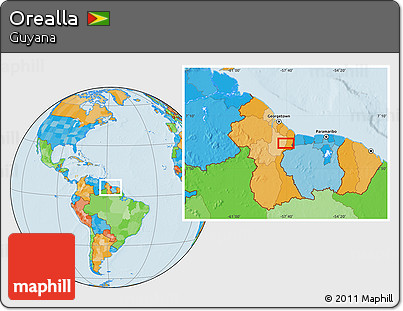 Political Location Map of Orealla