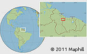 Savanna Style Location Map of Orealla