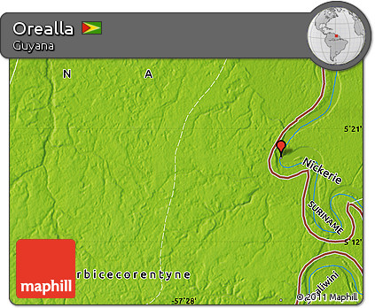 Physical Map of Orealla